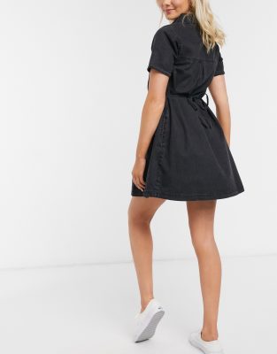 asos black shirt dress