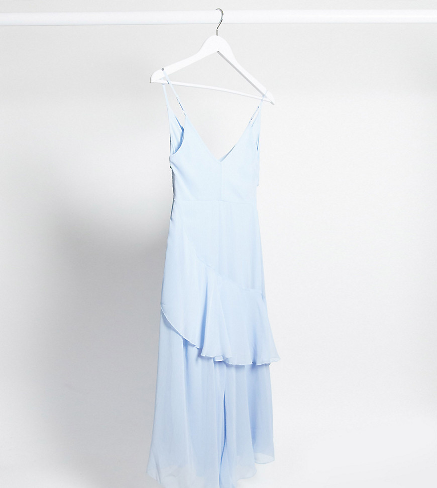 ASOS DESIGN Maternity soft layered cami midi dress-Blue