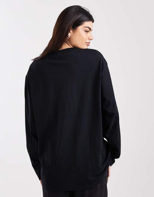 ASOS DESIGN Maternity - Sort langærmet T-shirt, 4 af 4