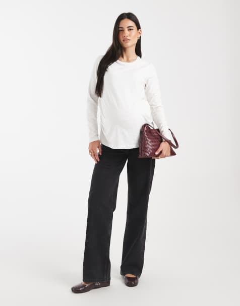 ASOS DESIGN Maternity - Sorte jeans med lige ben og comfort-stretch - view 1