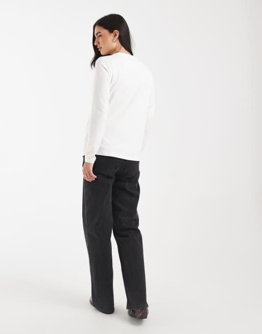 ASOS DESIGN Maternity - Sorte jeans med lige ben og comfort-stretch, 2 af 5