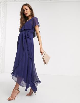 asos blue cape dress