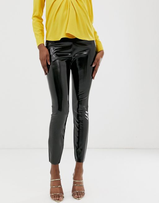 ASOS DESIGN Maternity spray on vinyl over the bump trousers, 4 of 4