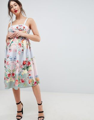 asos floral scuba dress