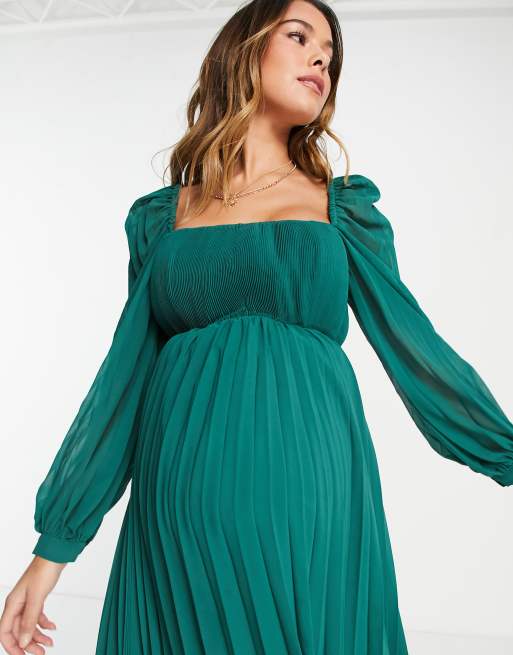 Asos maternity pleated clearance dress