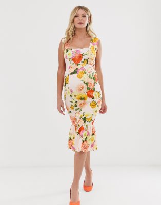 asos yellow maternity dress