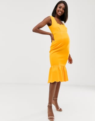 asos yellow maternity dress