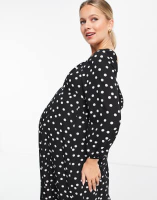 asos maternity polka dot dress