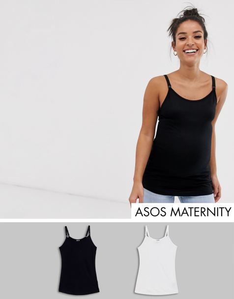 ASOS DESIGN Maternity – Still-Trägertops mit Clips im 2er-Set, RABATT