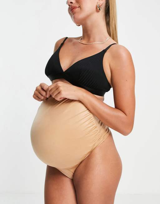 ASOS DESIGN Maternity - String gainant recouvrant le ventre - Beige, 2 de 4