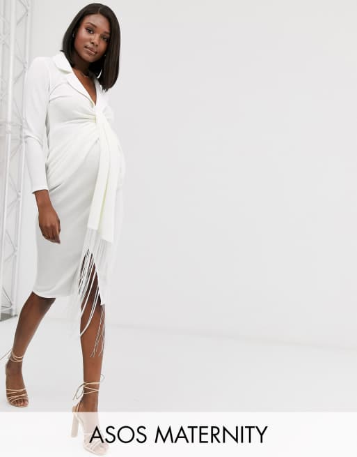 ASOS DESIGN Maternity – Sukienka midi z frędzlami