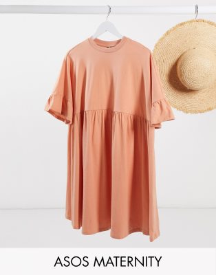 peach smock dress