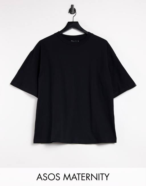 ASOS DESIGN Maternity super oversized t-shirt in black