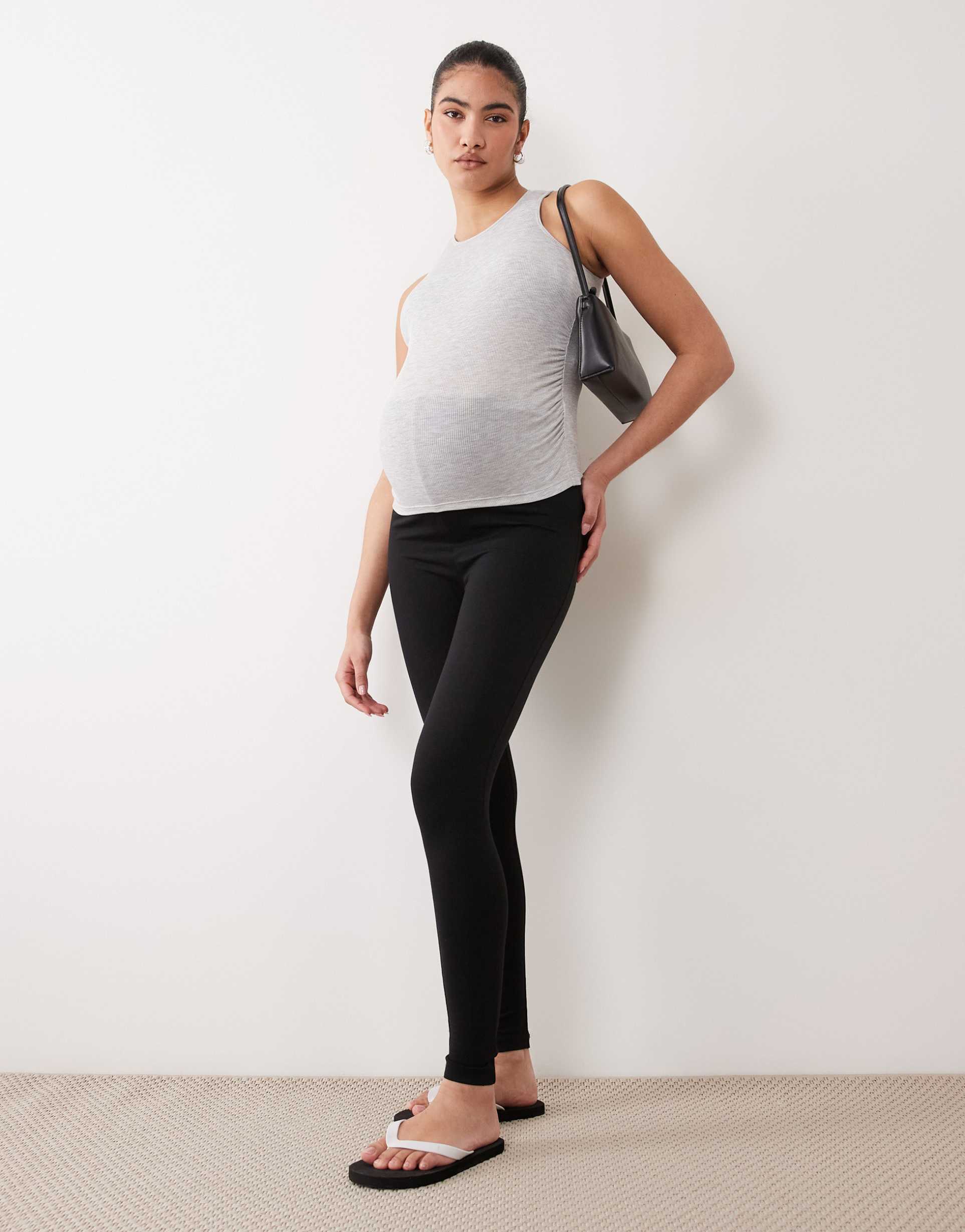 asos design maternity super soft leggings in black