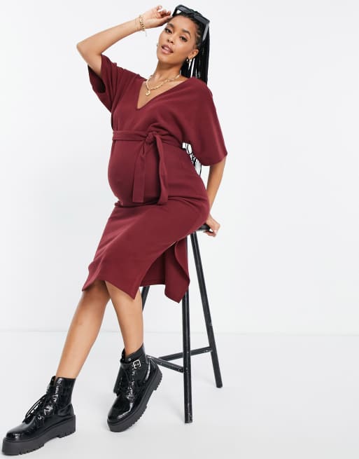 Asos red maternity dress best sale