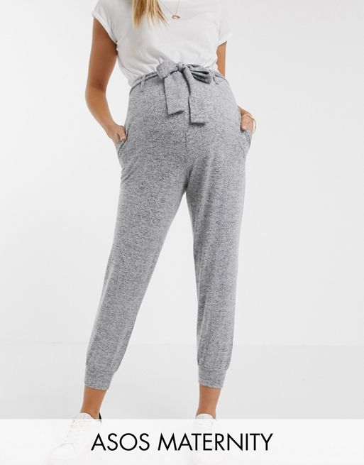 ASOS DESIGN Maternity supersoft jogger with seam detail and tie