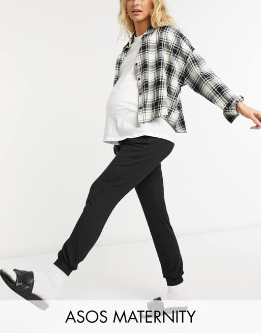 ASOS DESIGN Maternity supersoft slim leg sweatpants in black