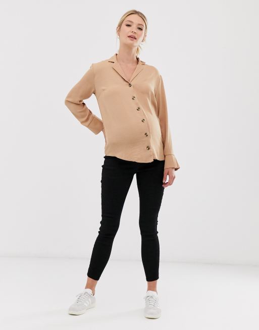 ASOS DESIGN Maternity – Svarta jeggings att dra på med resår under magen, 4 av 4