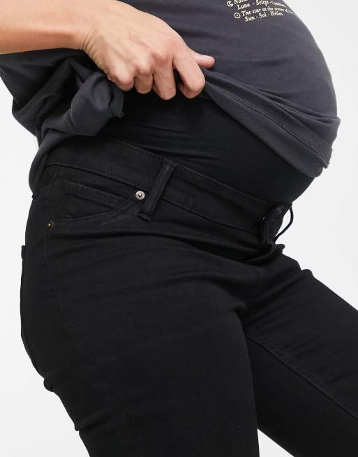 ASOS DESIGN Maternity – Svarta skinny jeans med midjeband över magen, 2 av 4