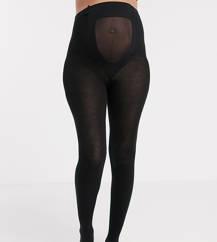 Asos Maternity - Asos design maternity – svarta supermjuka tights med stödpanel
