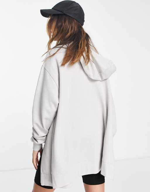 ASOS DESIGN Maternity - Sweat à capuche zippé oversize - Gris clair, 2 de 4