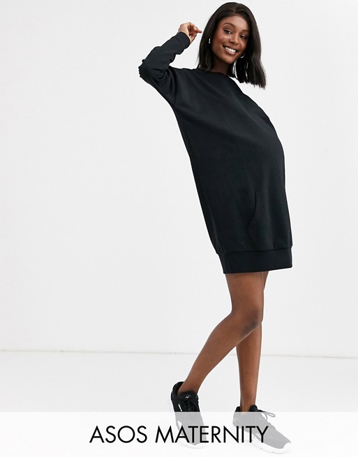 ASOS DESIGN Maternity sweat dress with front pocket