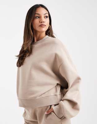 ASOS DESIGN Maternity - Sweatshirt in Mokka-Taupe mit Ballonärmeln-Brown