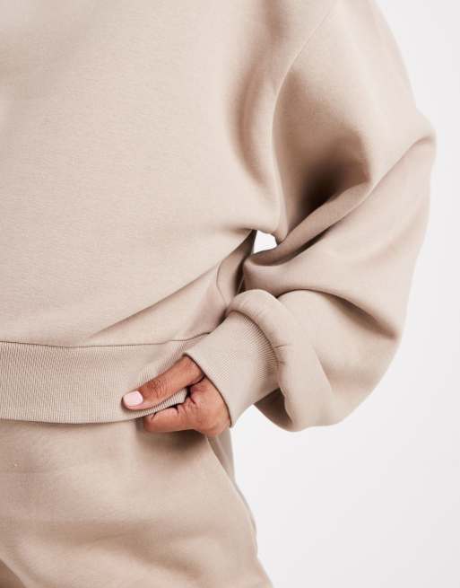 ASOS DESIGN Maternity - Sweatshirt met ballonmouwen in mokka taupe, 2 van 4