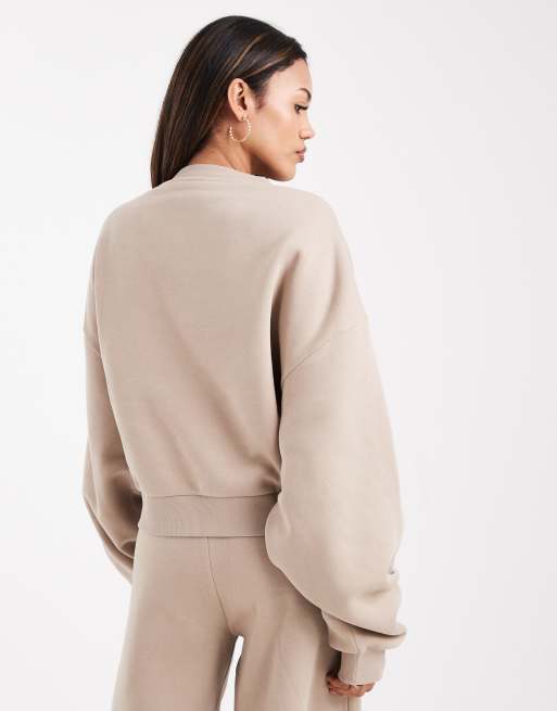 ASOS DESIGN Maternity - Sweatshirt met ballonmouwen in mokka taupe, 4 van 4