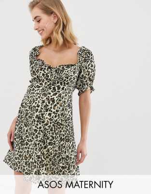 asos leopard maternity dress