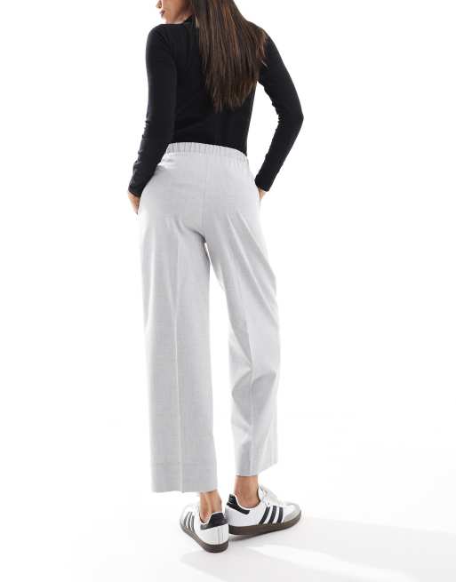 ASOS DESIGN Maternity – Szare dopasowane spodnie wciągane z nogawkami do kostek, 4 z 5