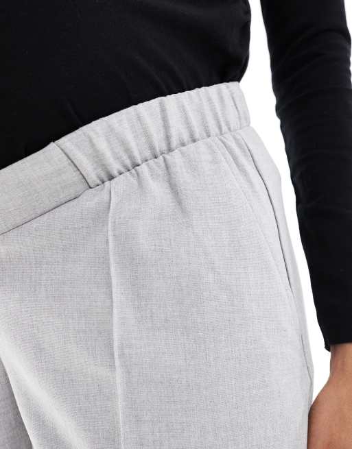 ASOS DESIGN Maternity – Szare dopasowane spodnie wciągane z nogawkami do kostek, 5 z 5