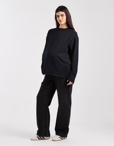 ASOS DESIGN Maternity - T-shirt à manches longues - Noir - view 1