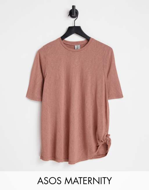 ASOS DESIGN Maternity - T-shirt comoda con nodo laterale