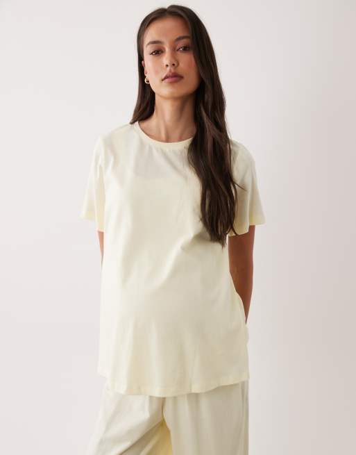 ASOS DESIGN Maternity - Mix & Match - Pigiama in cotone color latticello, 3 di 3
