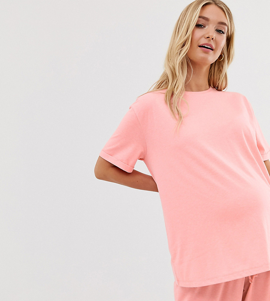 ASOS DESIGN Maternity - T-shirt del pigiama mix & match in jersey-Rosso