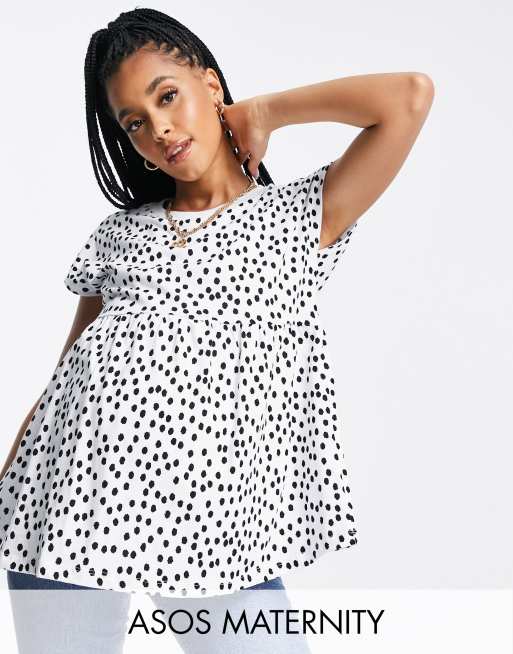 ASOS DESIGN Maternity - T-shirt met borstvoedingsfunctie en vlekkenprint