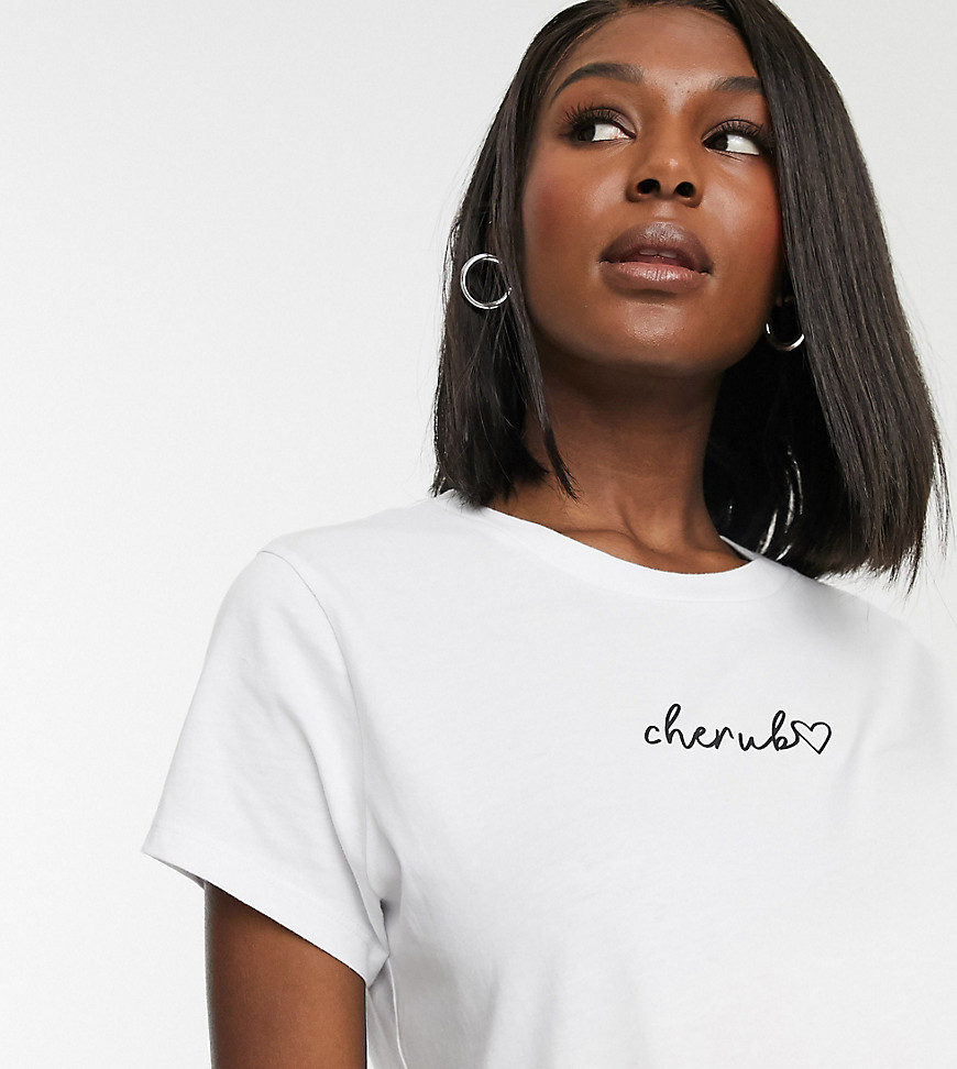 ASOS DESIGN Maternity - T-shirt met cherubijnenprint-Wit