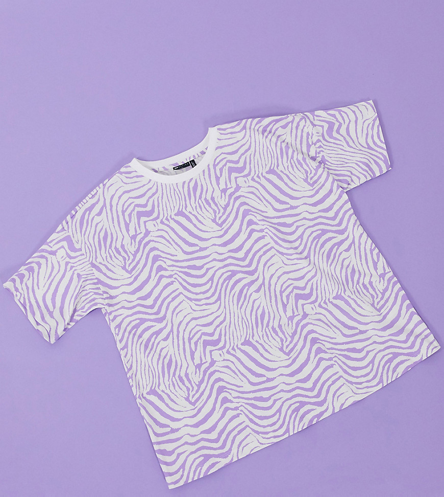 ASOS DESIGN Maternity - T-shirt met dierenprint in lila-Paars