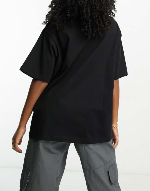 ASOS DESIGN Maternity - T-shirt oversize pesante nera con spacchi laterali, 2 di 4