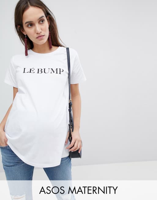 ASOS DESIGN Maternity - Mama - Sweat-shirt d'allaitement avec bouton sur le  côté et slogan - Noir, pull allaitement