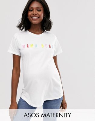 ASOS DESIGN Maternity nursing t-shirt with mama bear motif
