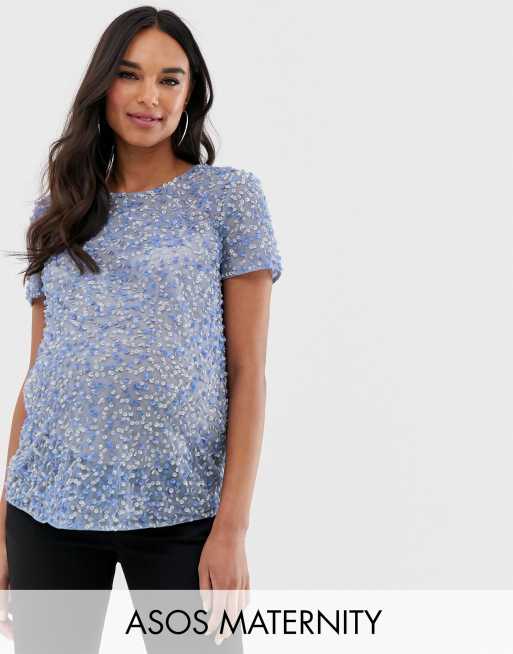 ASOS DESIGN T-Shirt With Sequin Embellishment