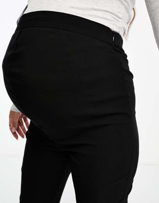 ASOS DESIGN Maternity tailored high waist skinny trousers in black, 4 of 4