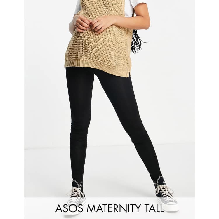 ASOS DESIGN Maternity legging with deep waistband in brushed rib