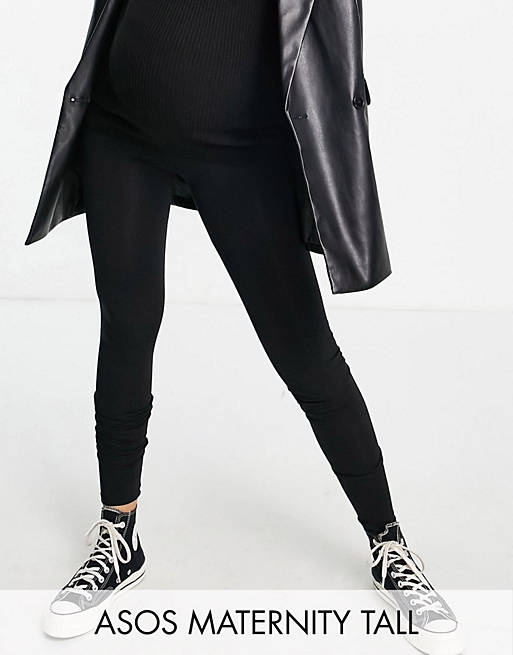 ASOS DESIGN Maternity Tall over the bump premium supersoft leggings in cotton modal