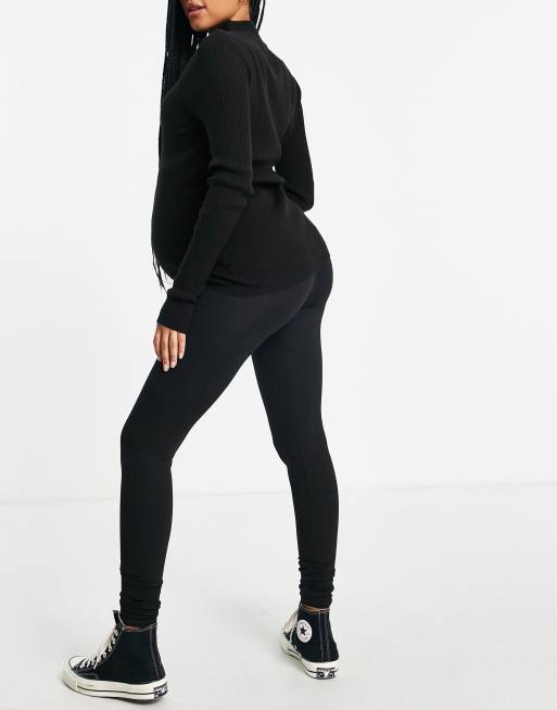 ASOS DESIGN Maternity over the bump legging with side split in black