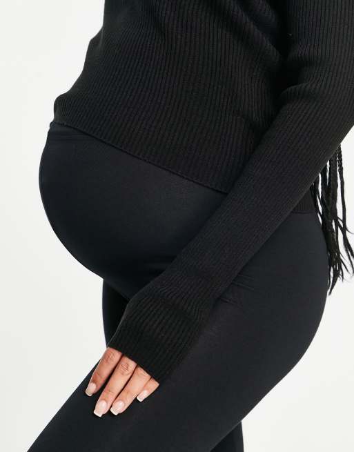 ASOS DESIGN Maternity cotton modal over the bump supersoft leggings in slate