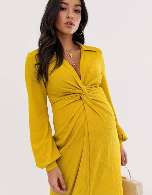 Asos yellow maternity dress hotsell