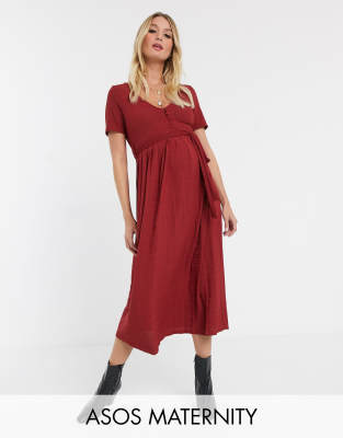 asos red maternity dress